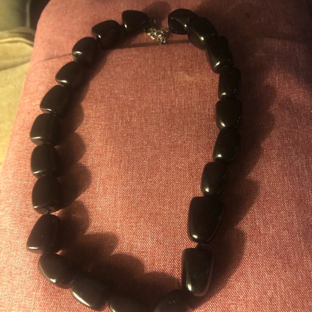 Onyx Sterling Silver Necklace - 122A $80 or $65 w/offer